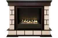 Биокамин в портале Firezo Shateau Темный дуб, стандарт